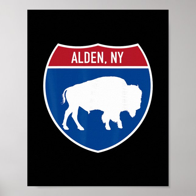 Affiche Panneau routier interstate à Alden New York Buffal (Devant)