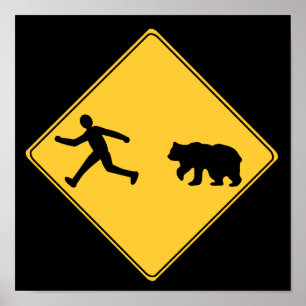 Affiche Panneau routier - Ours