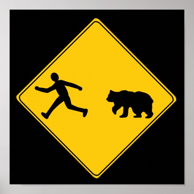 Affiche Panneau routier - Ours (Devant)
