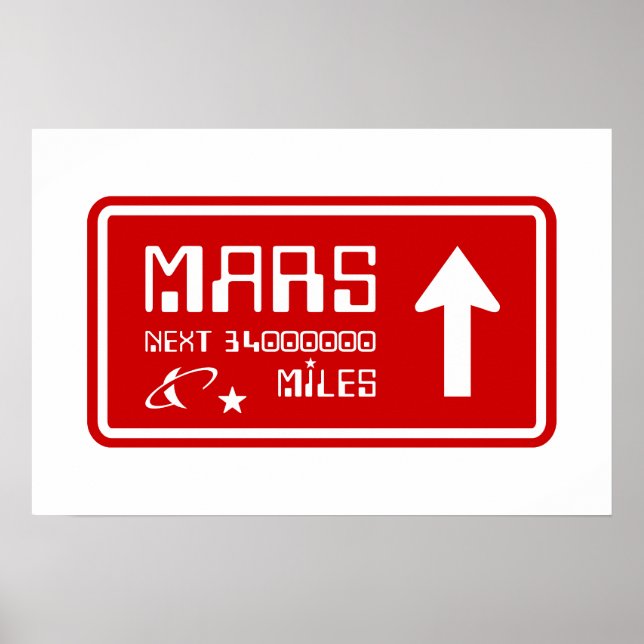 Affiche Panneau routier pour Mars (Devant)