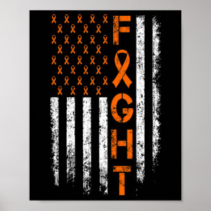 Affiche Panneau ruban orange - Sensibilisation à la leucém