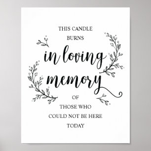 Affiche Panneau Rustic Vines Mariage Memorial (CANDLE)