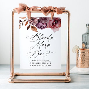 Affiche Panneau Rustique Automne Floral Mariage Bloody Mar