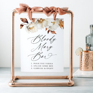 Affiche Panneau Rustique Automne Floral Mariage Bloody Mar