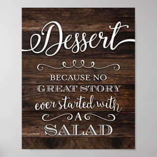 Affiche Panneau Rustique Chic DESSERT Party