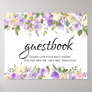 Affiche Panneau Rustique Floral Violet