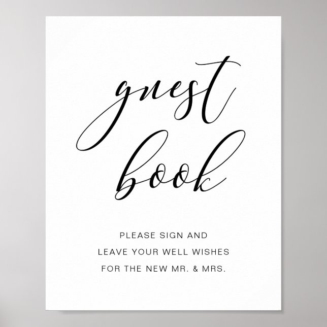 Affiche Panneau Rustique Mariage Guestbook Script manuscri (Devant)