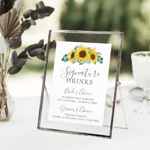 Affiche Panneau Rustique Tournesol Eucalyptus Signature Bo