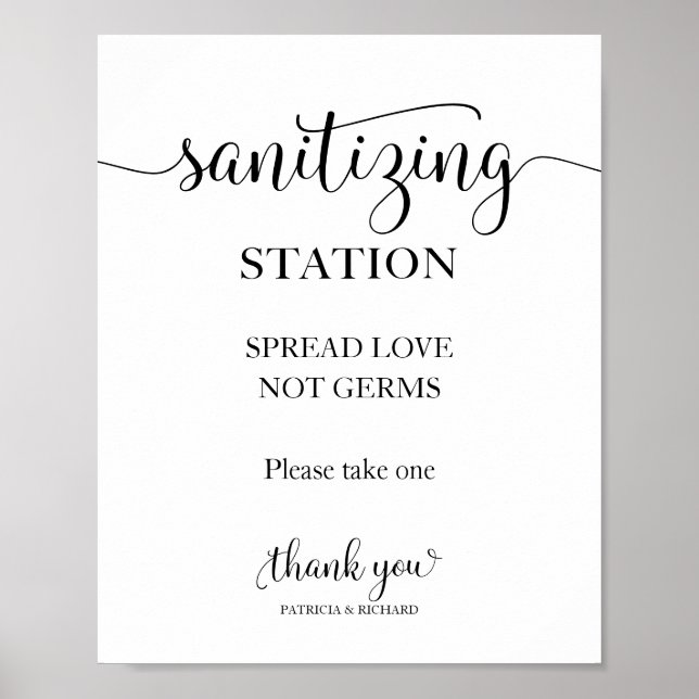 Affiche Panneau Sanitiation Station Étaler Amour Pas Germe (Devant)