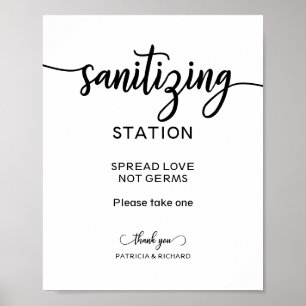 Affiche Panneau Sanitiation Station Étaler Amour Pas Germe
