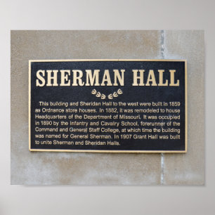 Affiche Panneau Sherman Hall, Fort Leavenworth, Kansas