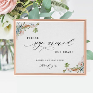 Affiche Panneau "Sign Around" des invités, panneau "Earthy