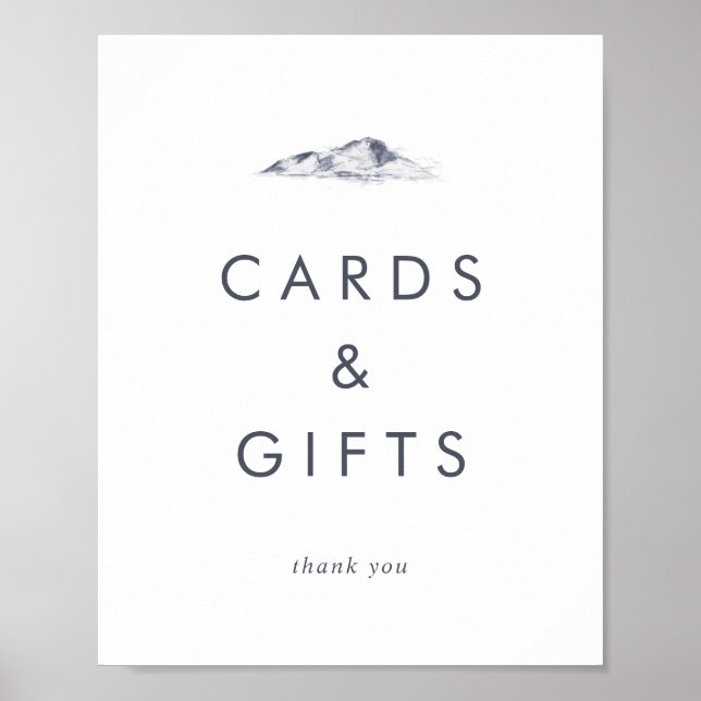 Affiche Panneau Simple Mountain Cards and Gifts (Devant)