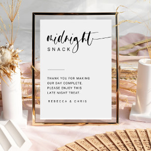 Affiche Panneau Snack Mariage de script minimaliste