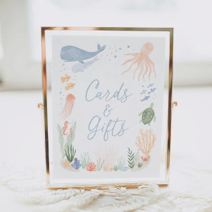 Affiche Panneau sous la mer Carte d'anniversaire et cadeau