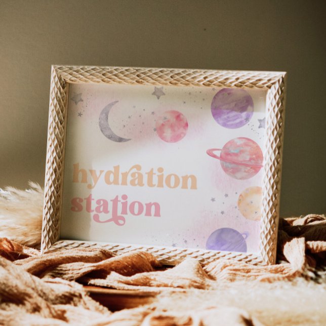 Affiche Panneau Station d'hydratation spatiale pour fille (Créateur téléchargé)