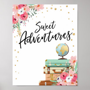 Affiche Panneau Sweet Adventures Douche Voyage Panneau Tab