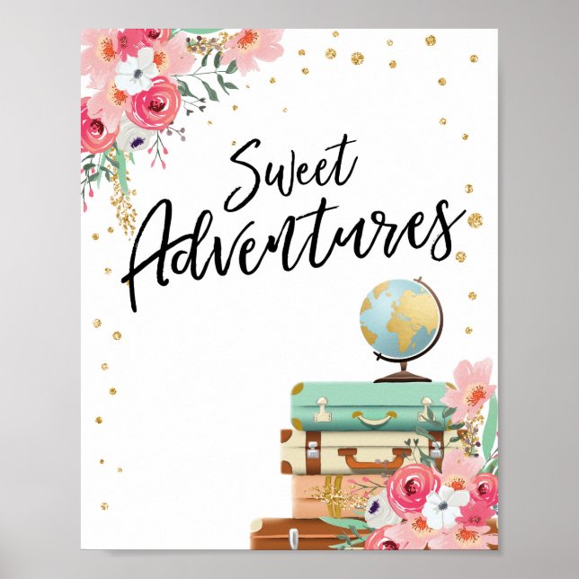 Affiche Panneau Sweet Adventures Douche Voyage Panneau Tab (Devant)