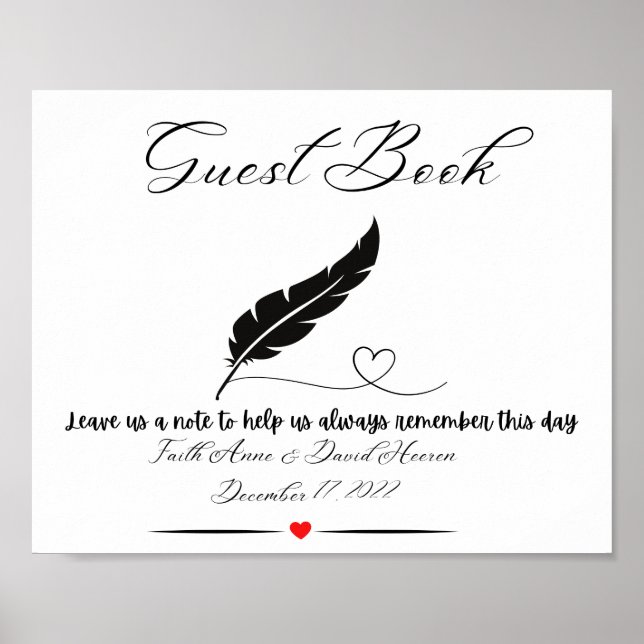 Affiche Panneau Table du livre d'invité (Devant)