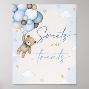 Affiche Panneau Table Ours en peluche Douceurs et Traiteme