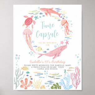 Affiche Panneau Temps Capsule Sous La Mer Animaux