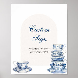 Affiche Panneau Texte Personnalisé Blue Teups