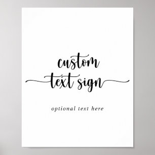Affiche Panneau texte personnalisé calligraphie minimalist