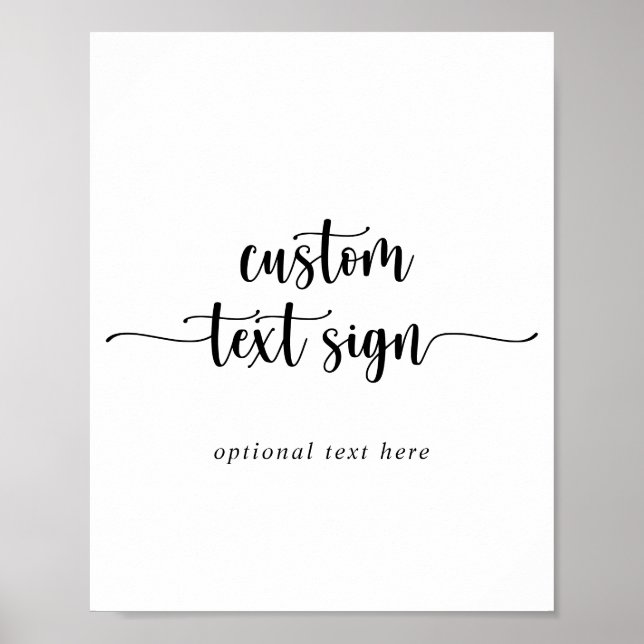 Affiche Panneau texte personnalisé calligraphie minimalist (Devant)