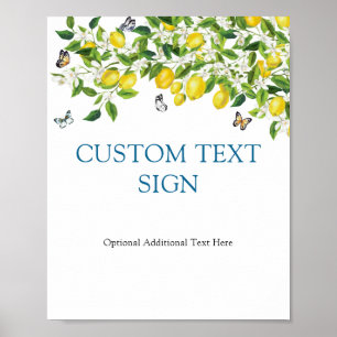 Affiche Panneau texte personnalisé Fête des mariées citron