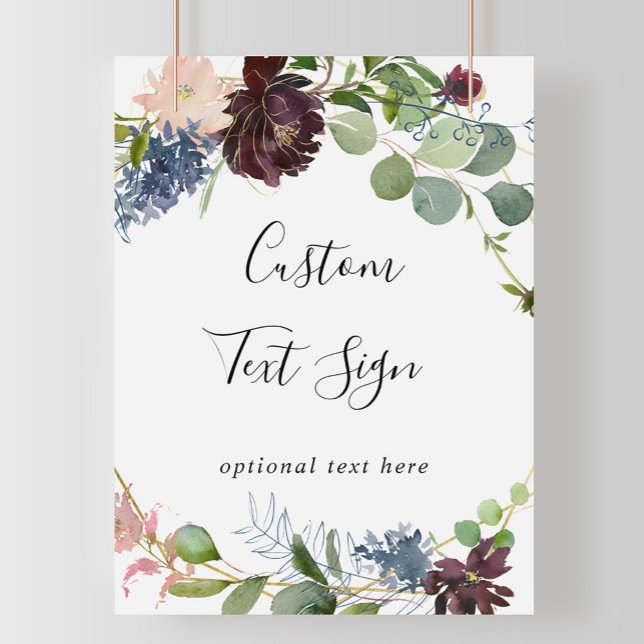 Affiche Panneau texte personnalisé Floral et Verdure de Bo (Créateur téléchargé)