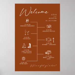 Affiche Panneau Timeline Mariage simple pour le désert