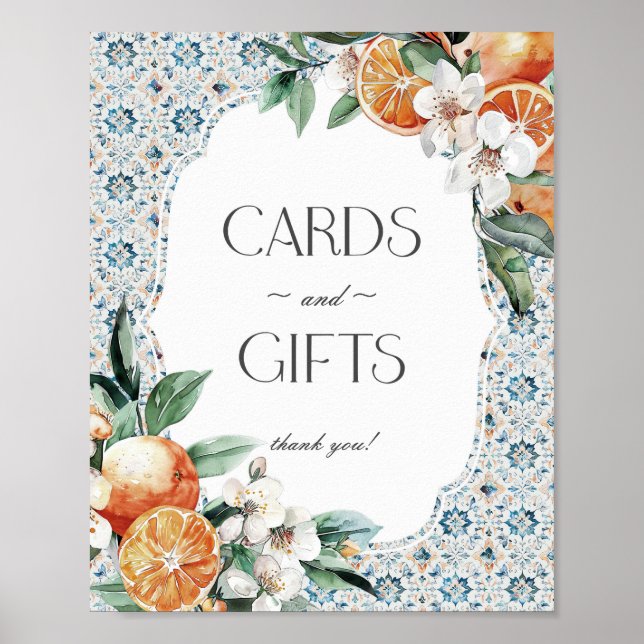 Affiche Panneau Toscane Carrelage italien Cartes et cadeau (Devant)