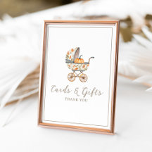 Panneau Un petit Baby shower Citrouille Cartes et