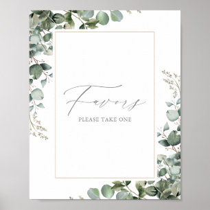 Affiche Panneau vert Baby shower Eucalyptus Faveurs