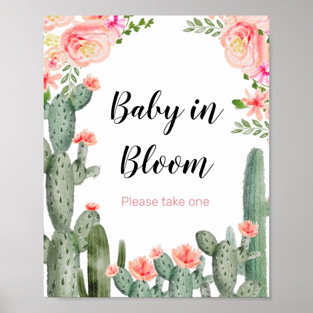 Affiche Panneau Vert Cactus Baby In Bloom (Devant)