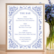 Panneau vintage Romance Floral Mariage Bar