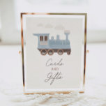 Affiche Panneau vintage Train Anniversaire Cartes et Cadea<br><div class="desc">Montrez à vos amis et à votre famille où laisser leurs cartes et cadeaux à l'anniversaire de votre petit avec ce panneau thématique de train.</div>