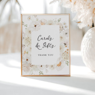 Affiche Panneau Whitel Floral Cartes et Cadeaux
