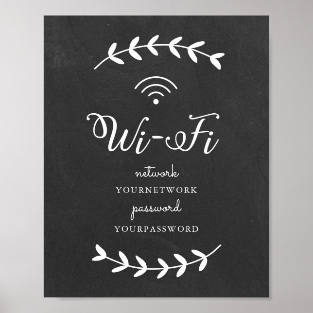 Affiche Panneau Wi-Fi thématique Chalkboard (Devant)