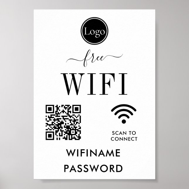 Affiche Panneau WiFi décoratif Mariage personnalisé (Devant)