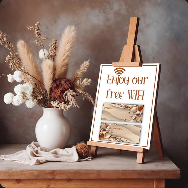 Affiche Panneau Wifi Thème Bord de Mer (Créateur téléchargé)