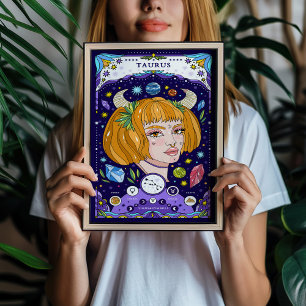 Affiche Panneau Zodiaque Taurus BluePoster - Elégant et Te