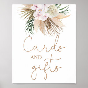 Affiche Panneaux de cartes et cadeaux de palmiers séchés b