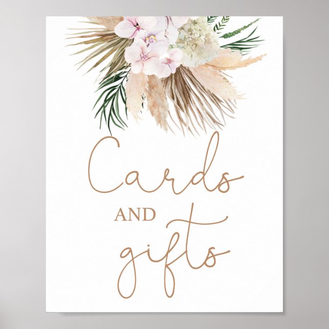 Affiche Panneaux de cartes et cadeaux de palmiers séchés b (Devant)