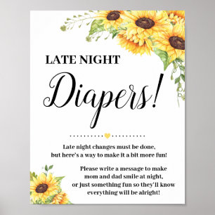 Affiche Panneaux de jeu Tate Night Diapers signe Baby show