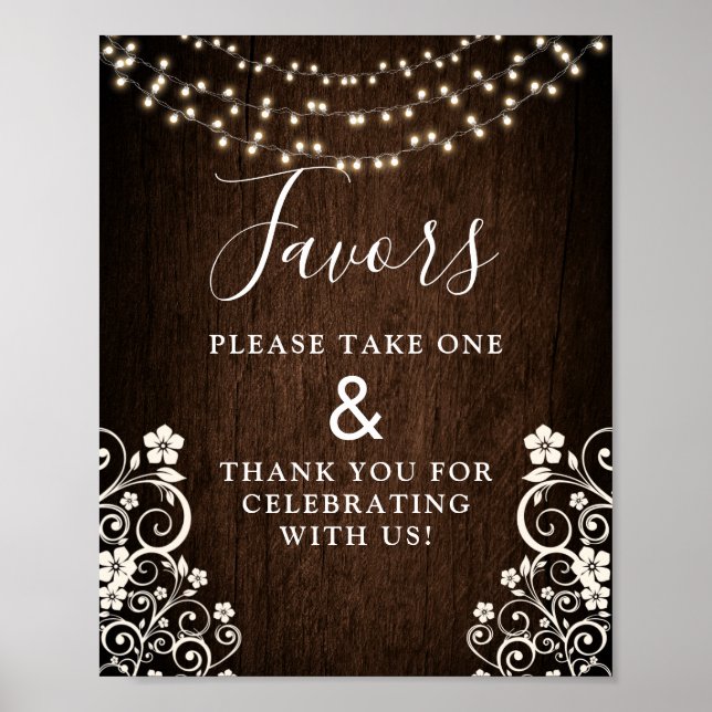 Affiche Panneaux de Mariage en bois rustique Budget (Devant)