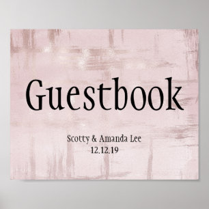 Affiche Panneaux de mariage personnalisables Rose Gold & R