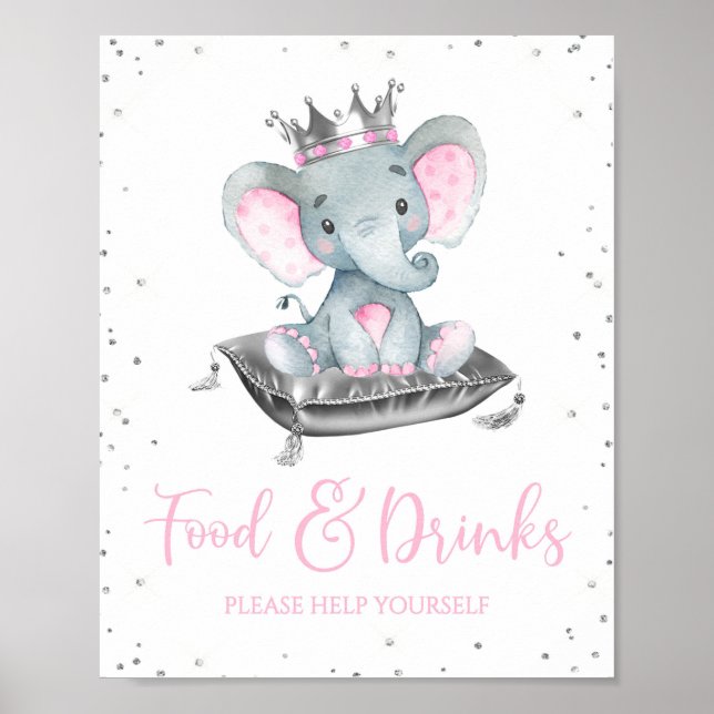 Affiche Panneaux de table de nourriture pour Baby Shower F (Devant)