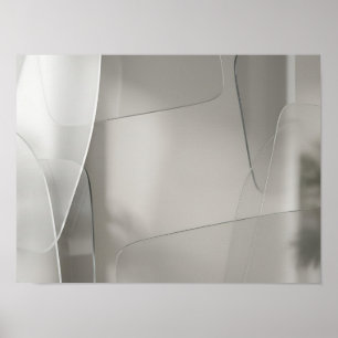 Affiche Panneaux de verre givré qui se chevauchent, mur mi