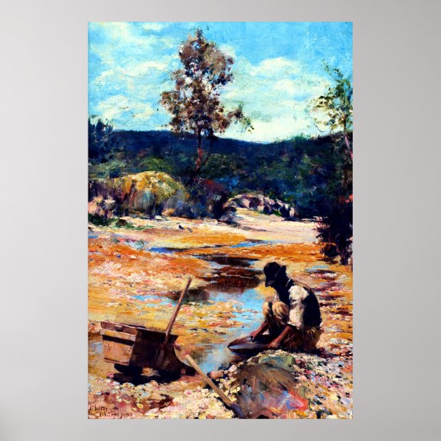 Affiche Panning for Gold 1893 Walter Withers Australie (Devant)